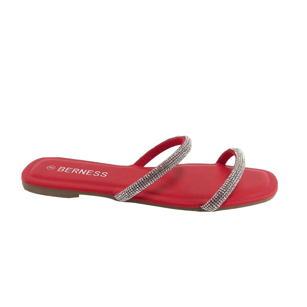 Cute Vegan Beach Wedding Casual Berness Jewelry Sandals Cassie Red 8 (CC)3105